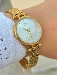 Ferro FR.FT.1.121 35 mm Altın Çelik Kordon Analog Kadın Kol Saati