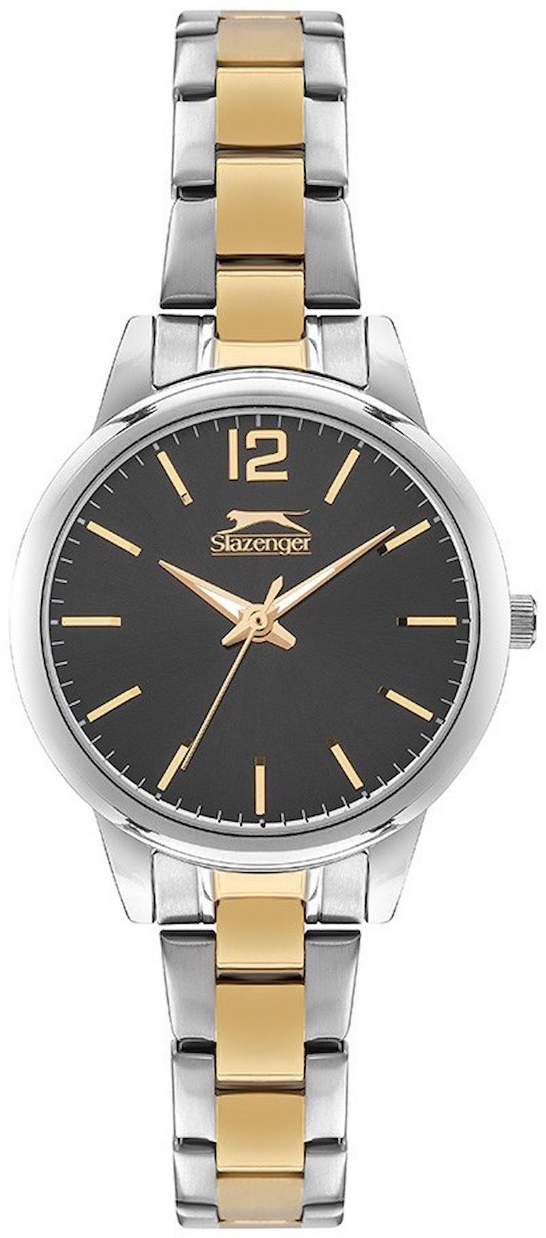 Slazenger SL.09.2016.3.03 32 mm Altın-Gri Çelik Kordon Analog Kadın Kol Saati