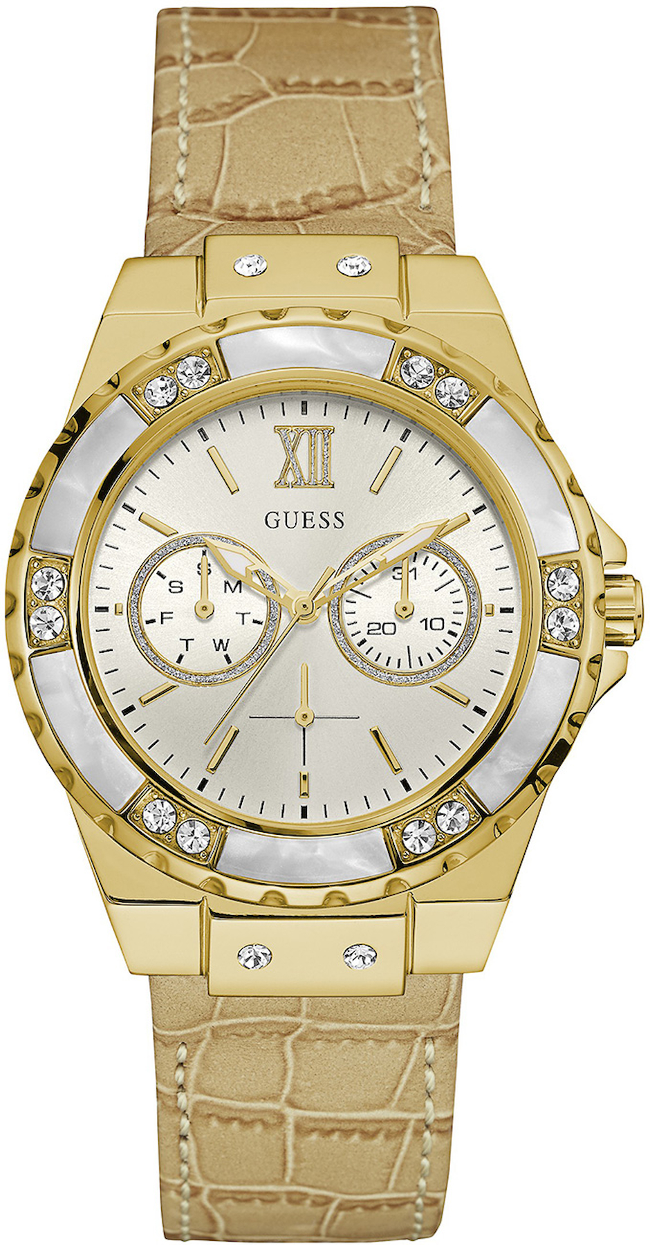 Guess GUW0775L2 38 mm Altın Deri Kordon Analog Kadın Kol Saati