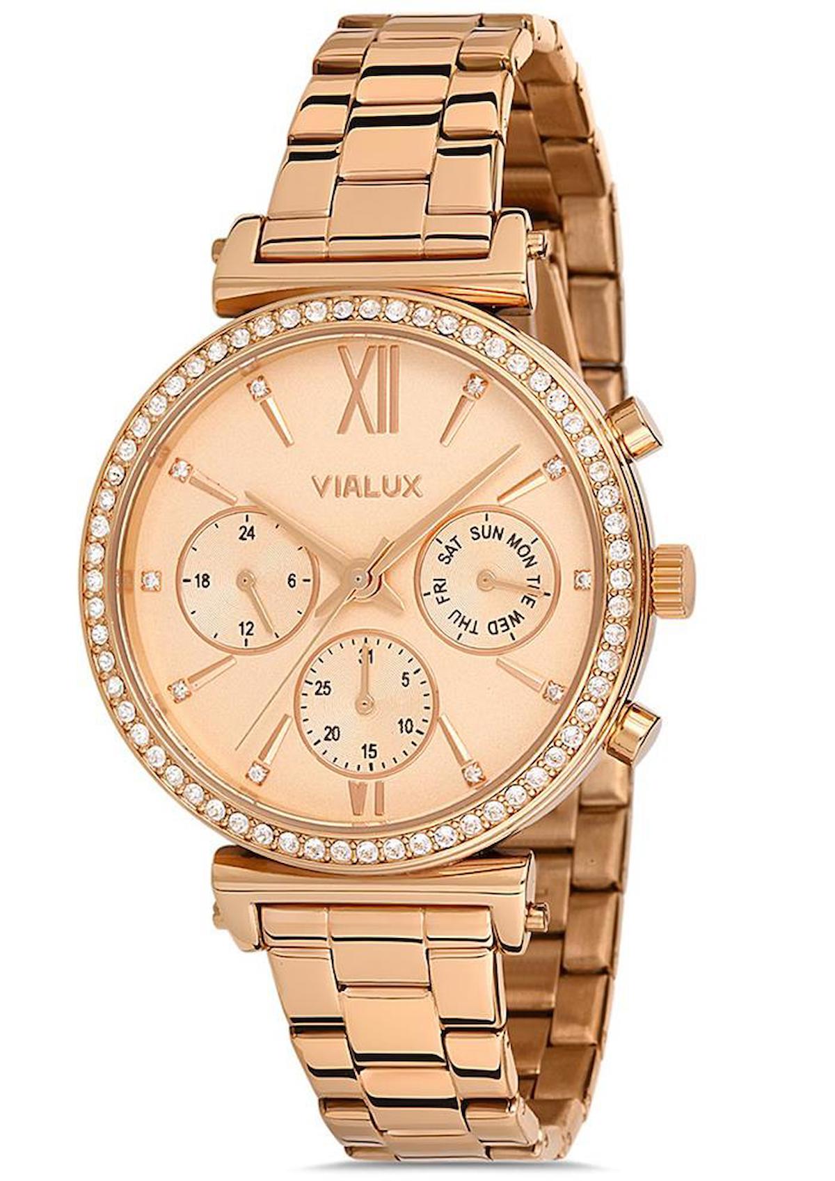 Vialux LY532R-12SR 39 mm Altın Çelik Kordon Analog Kadın Kol Saati