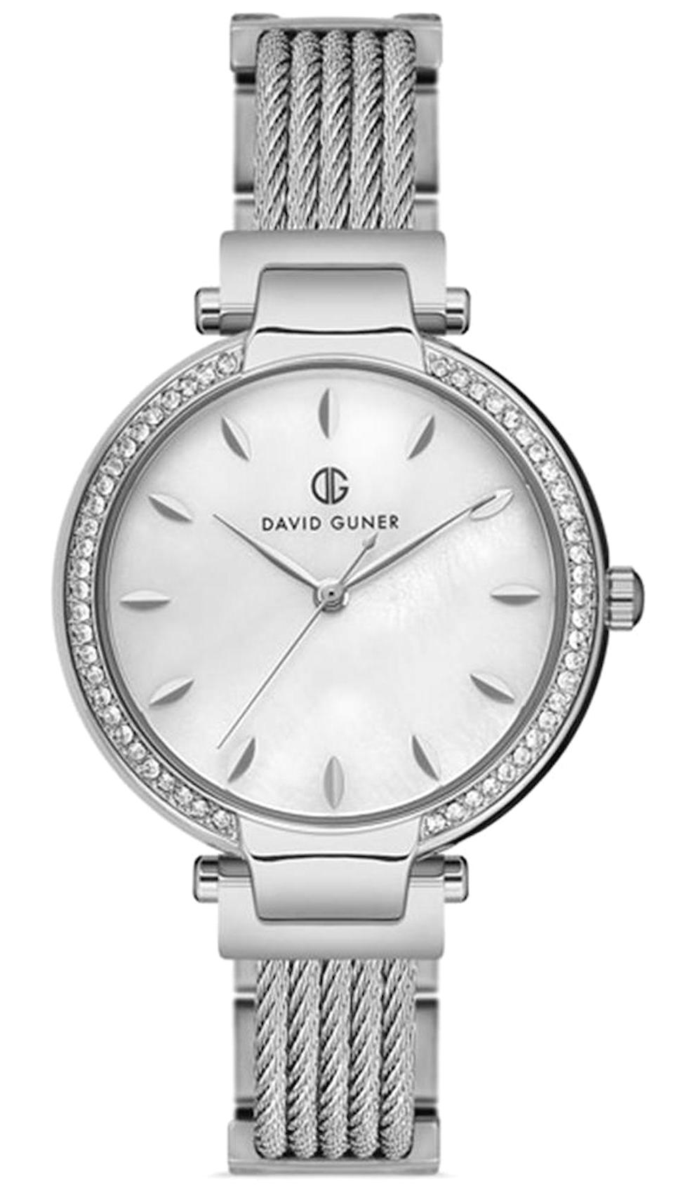 David Guner DG-8174LA-A1 34 mm Gri Çelik Kordon Analog Kadın Kol Saati