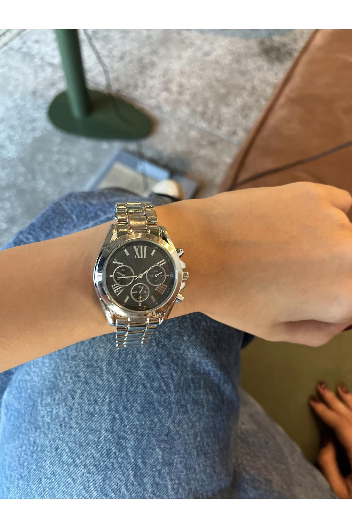 Padam Paris PDMS327 Takvimli 31-34 mm Gri Çelik-Hasır Kordon Analog Kadın Kol Saati