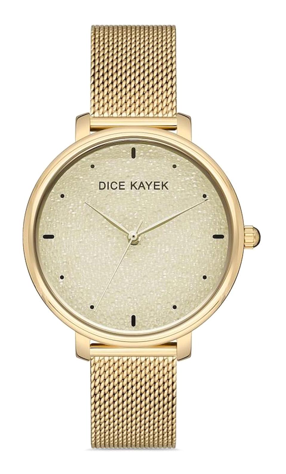 Dice Kayek DK.1.AG1267.03 32 mm Altın Çelik Kordon Analog Kadın Kol Saati