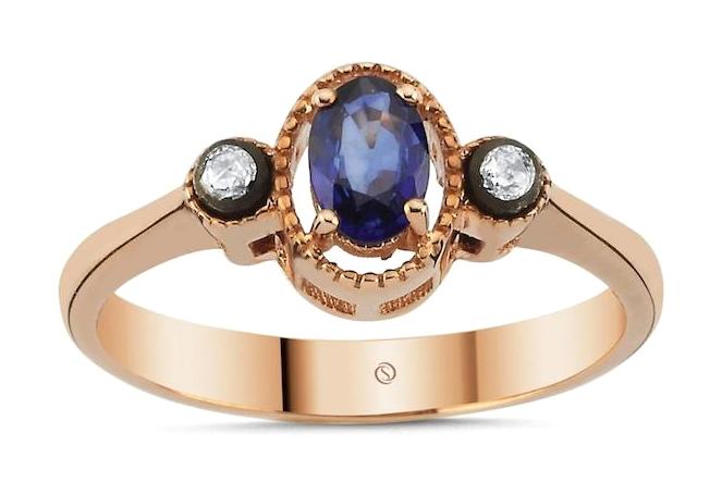 Safir Kuyumculuk 0.44 Karat Damla Sertifikalı Beyaz Taşlı 8 Ayar Elmas Yüzük