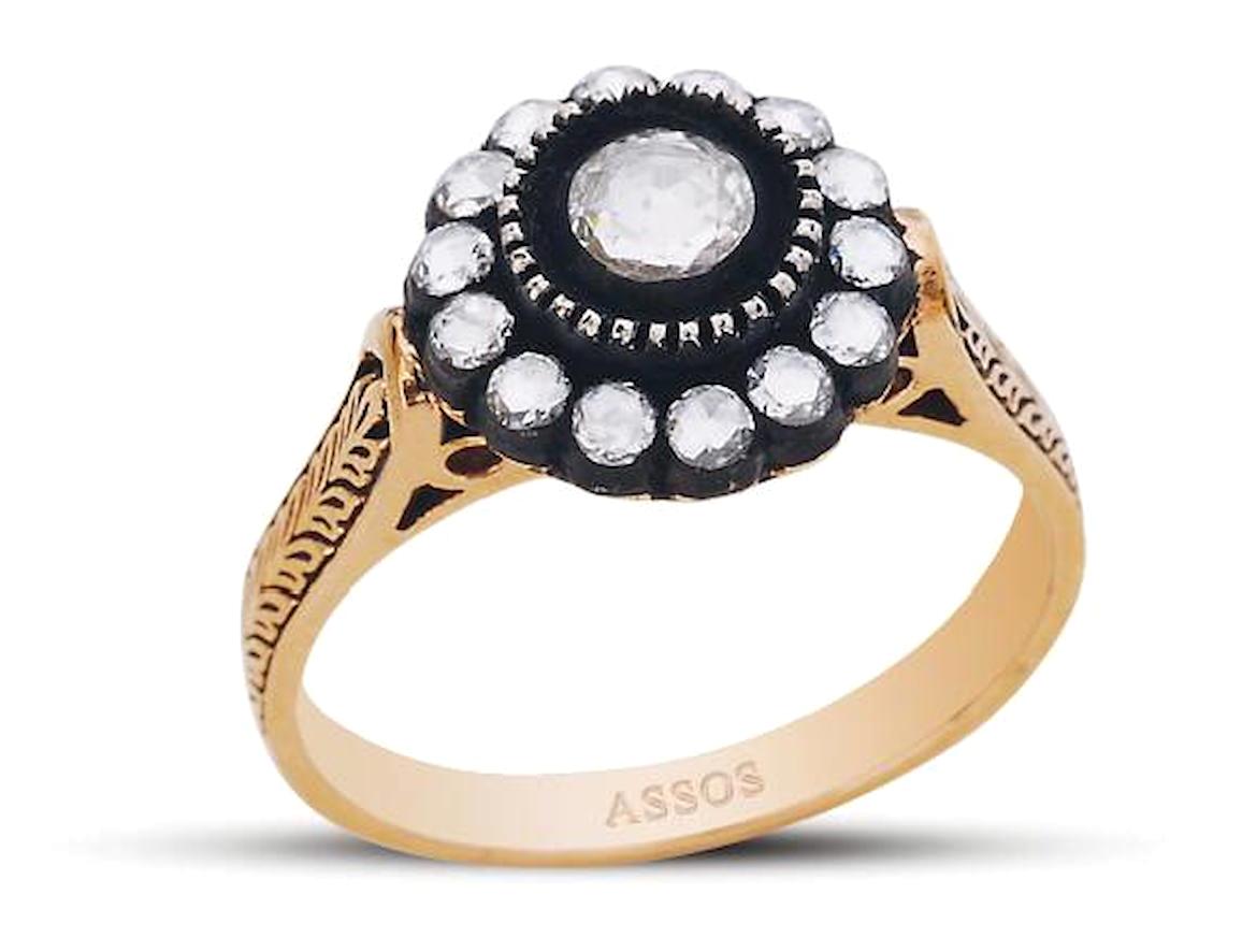 Assos Pırlanta 0.14 Karat Yuvarlak Sertifikalı Beyaz Taşlı 8 Ayar Elmas Yüzük