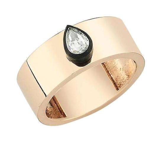 Safir Kuyumculuk 0.20 Karat Damla Sertifikalı Beyaz Taşlı 8 Ayar Elmas Yüzük