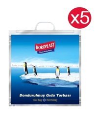 Koroplast Dondurulmuş Gıda Büyük Kilitli Buzdolabı Poşeti 5'li
