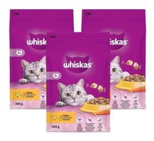 Whiskas Tavuklu-Sebzeli Yetişkin Kuru Kedi Maması 3x300 gr