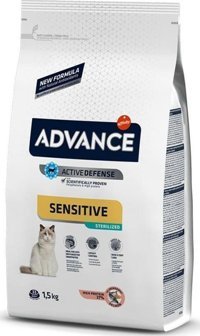 Advance Sensitive Somonlu Kısırlaştırılmış Kuru Kedi Maması 1.5 kg