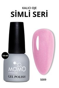 Momo S009 Pembe Işıltılı Kalıcı Simli Oje