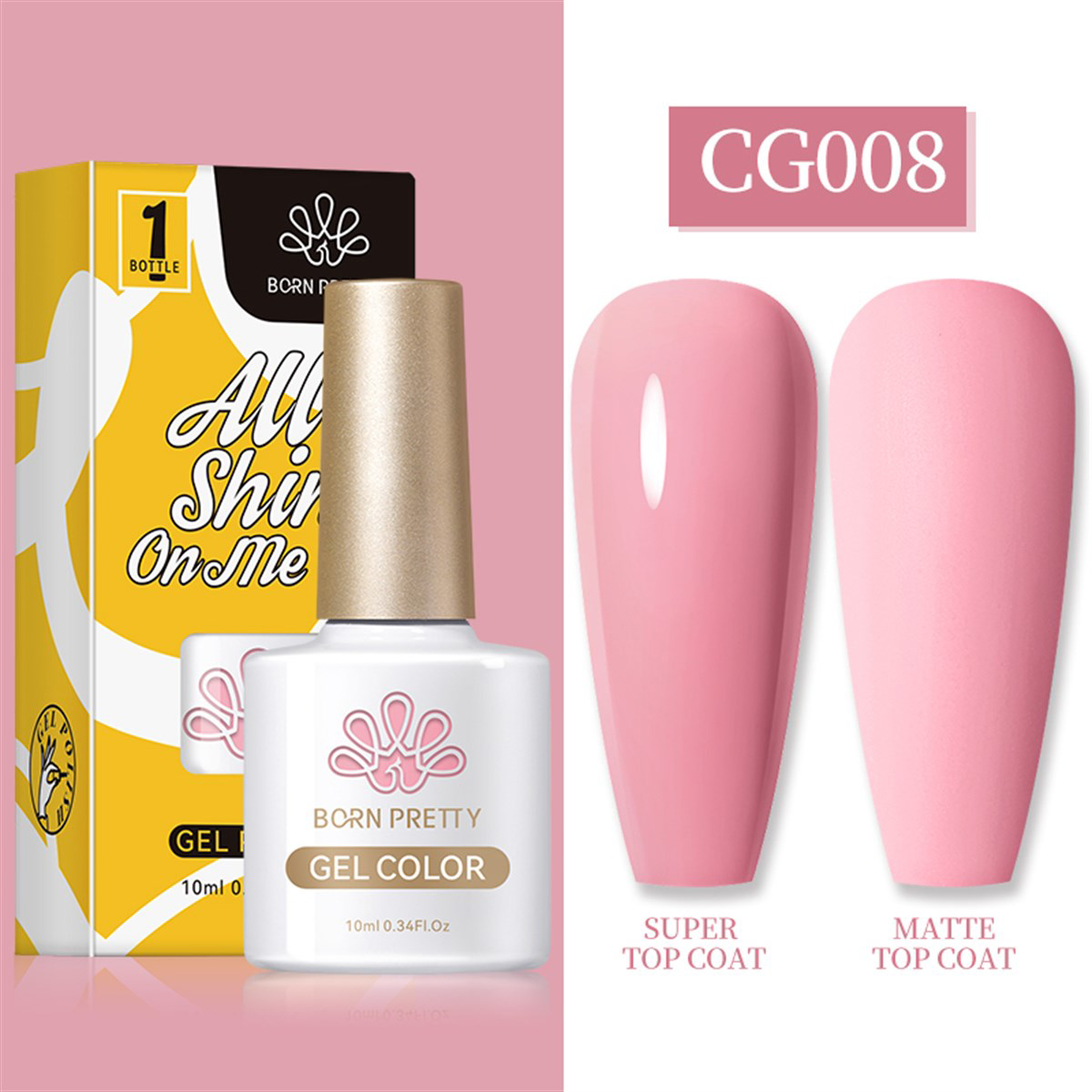 Born Pretty Silky White Serisi CG008 Pembe Mat Kalıcı Oje