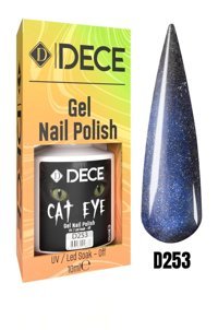 Dece Kedi Gözü D253 Mavi Işıltılı Kalıcı Simli Oje