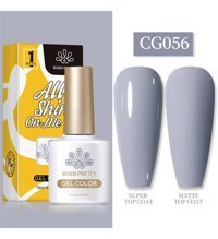 Born Pretty Silky White Serisi CG056 Gri Mat Kalıcı Oje