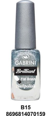 Gabrini Flat Brush B15 Gri Işıltılı Simli Oje