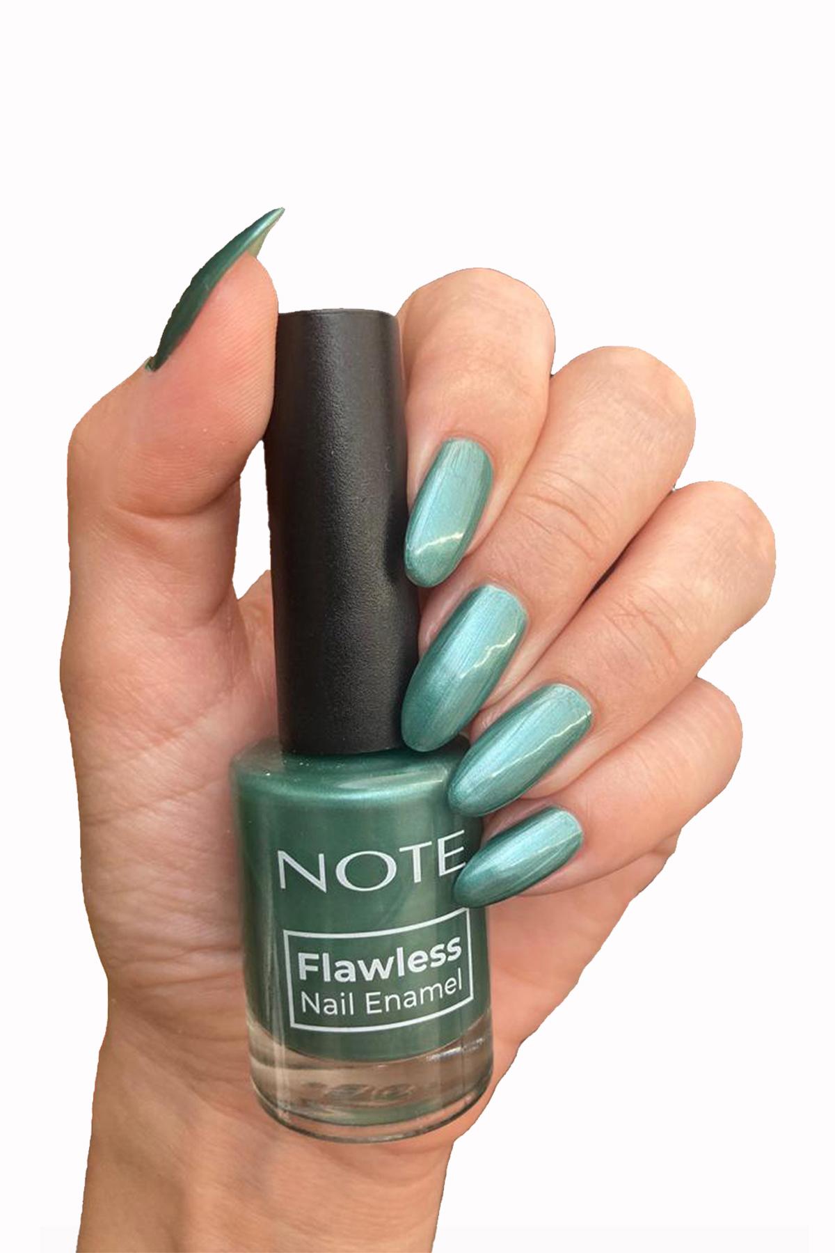 Note Flawless 111 Yeşil Parlak Simli Oje
