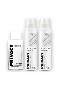 Privacy Addiction 3 Parça Kadın Parfüm Deodorant Seti EDT 100 ml + Deodorant 2x150 ml