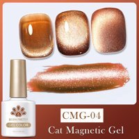 Born Pretty Amber Cat Eye CMG-04 Turuncu Işıltılı Kalıcı Simli Jel Oje
