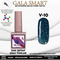 Gala Smart Vitraj V10 Lacivert Işıltılı Kalıcı Simli Oje