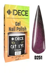 Dece Kedi Gözü D251 Mor Işıltılı Kalıcı Simli Oje