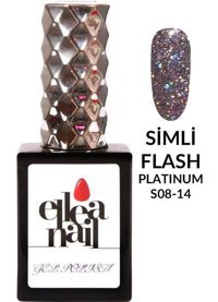 Ellea Nail 14 Çok Renkli Işıltılı Kalıcı Simli Oje