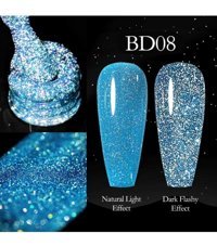 Venalisa Reflective Flash Disco BD08 Mavi Işıltılı Kalıcı Simli Jel Oje