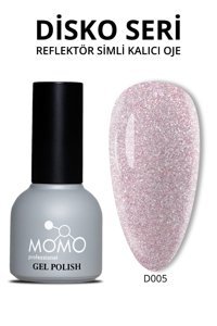 Momo D005 Pembe Işıltılı Kalıcı Simli Oje