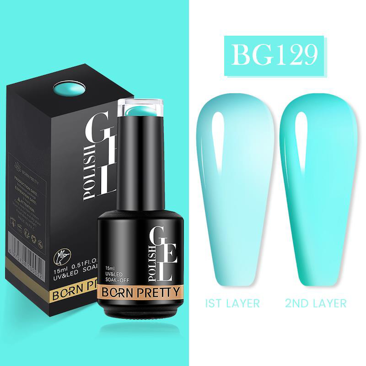 Born Pretty Semi Permanent Vitray BG129 Parlak Kalıcı Oje