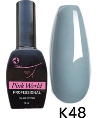 Pink World K48 Gri Parlak Kalıcı Oje
