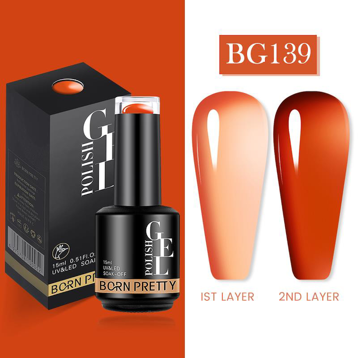 Born Pretty Semi Permanent Vitray BG139 Parlak Kalıcı Oje