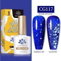 Born Pretty Silky White Serisi CG117 Lacivert Işıltılı Kalıcı Simli Oje