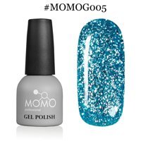 Momo G005 Turkuaz Işıltılı Kalıcı Simli Oje