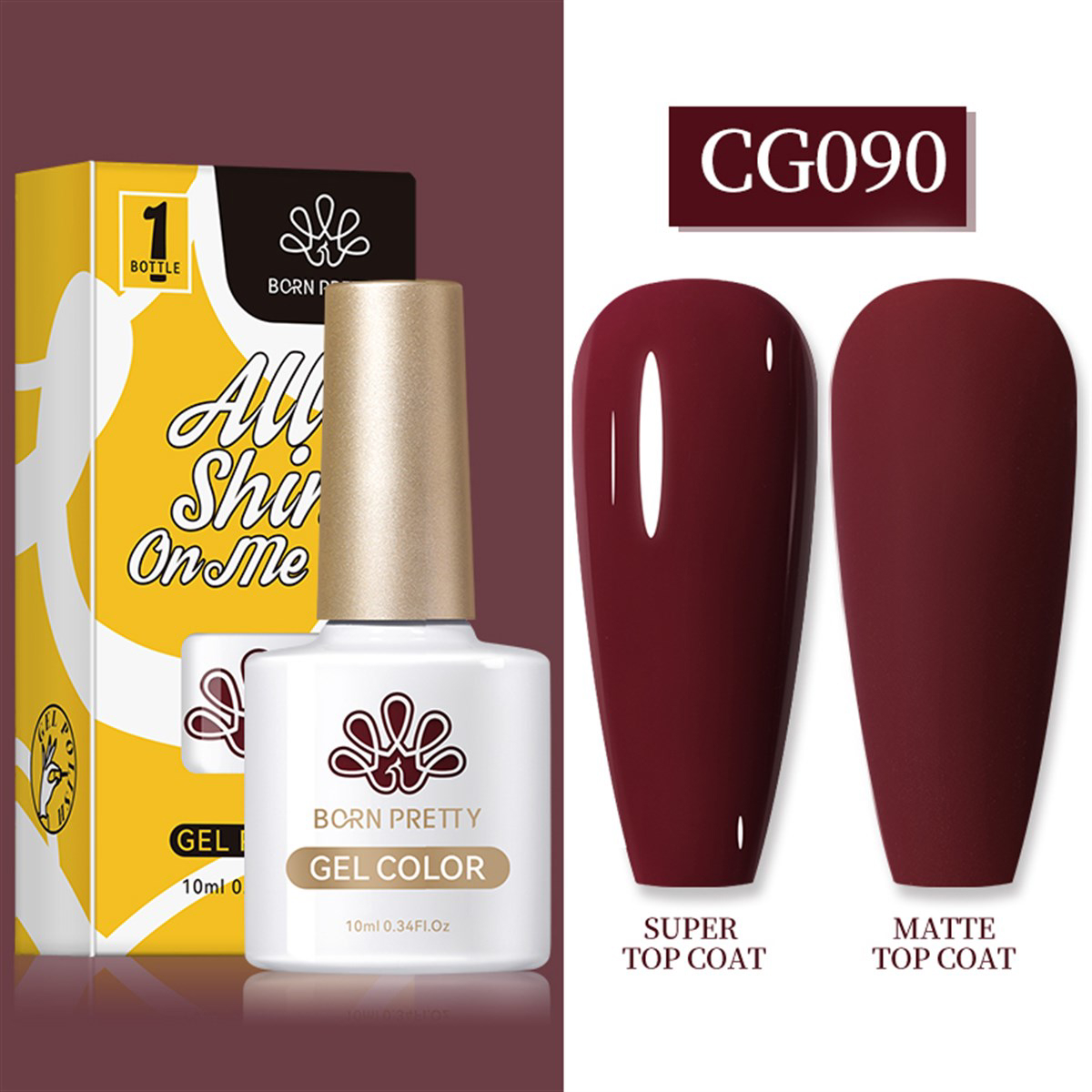 Born Pretty Silky White Serisi CG090 Mor Mat Kalıcı Oje