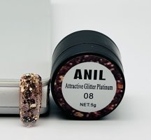 Anıl Professional Cosmetics Attractive Glitter Platinum 08 Altın Sarısı Işıltılı Kalıcı Simli Oje