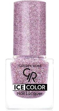 Golden Rose Ice Color Nail Lacquer 195 Lila Parlak Simli Oje
