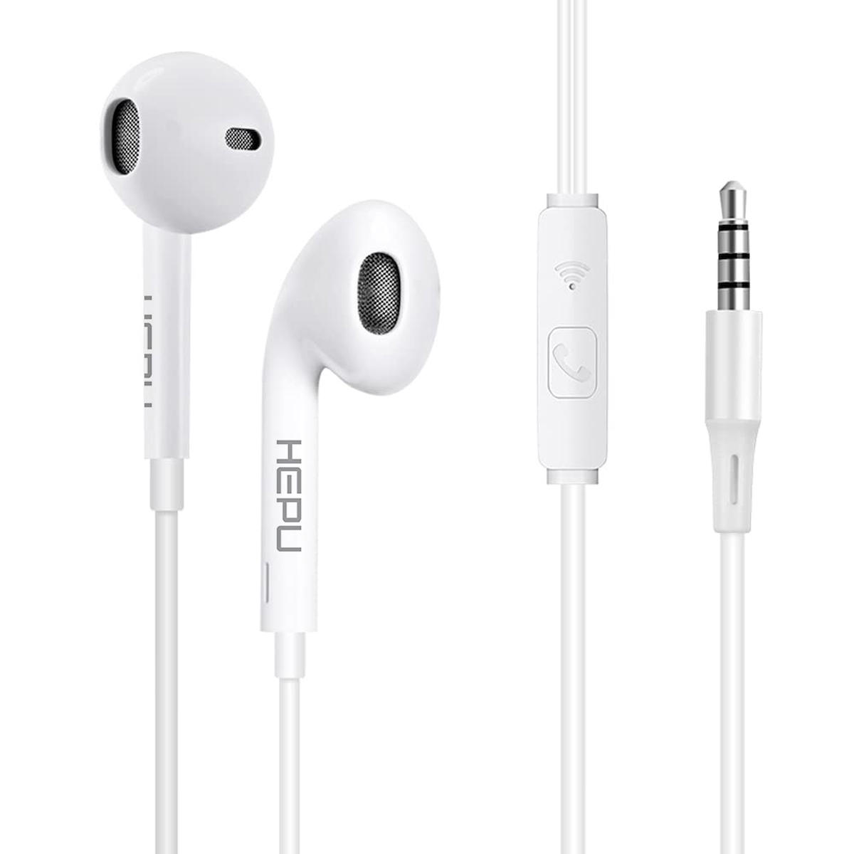 Hepu HP-933 Silikonlu Mikrofonlu 3.5 mm Jak Kablolu Kulaklık Beyaz