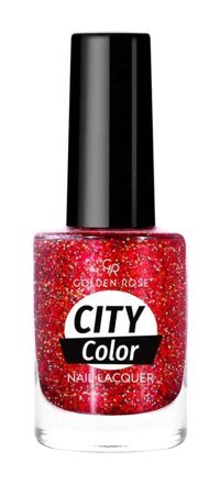 Golden Rose City Color Nail Lacquer 110 Kırmızı Işıltılı Simli Oje