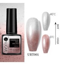 Ursugar Thermal URT001 Beyaz - Kahverengi Işıltılı Kalıcı Simli Oje
