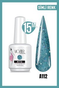 Moziur A112 Mavi Işıltılı Kalıcı Simli Oje