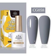 Born Pretty Silky White Serisi CG058 Gri Mat Kalıcı Oje