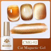 Born Pretty Amber Cat Eye CMG-02 Altın Sarısı Işıltılı Kalıcı Simli Jel Oje