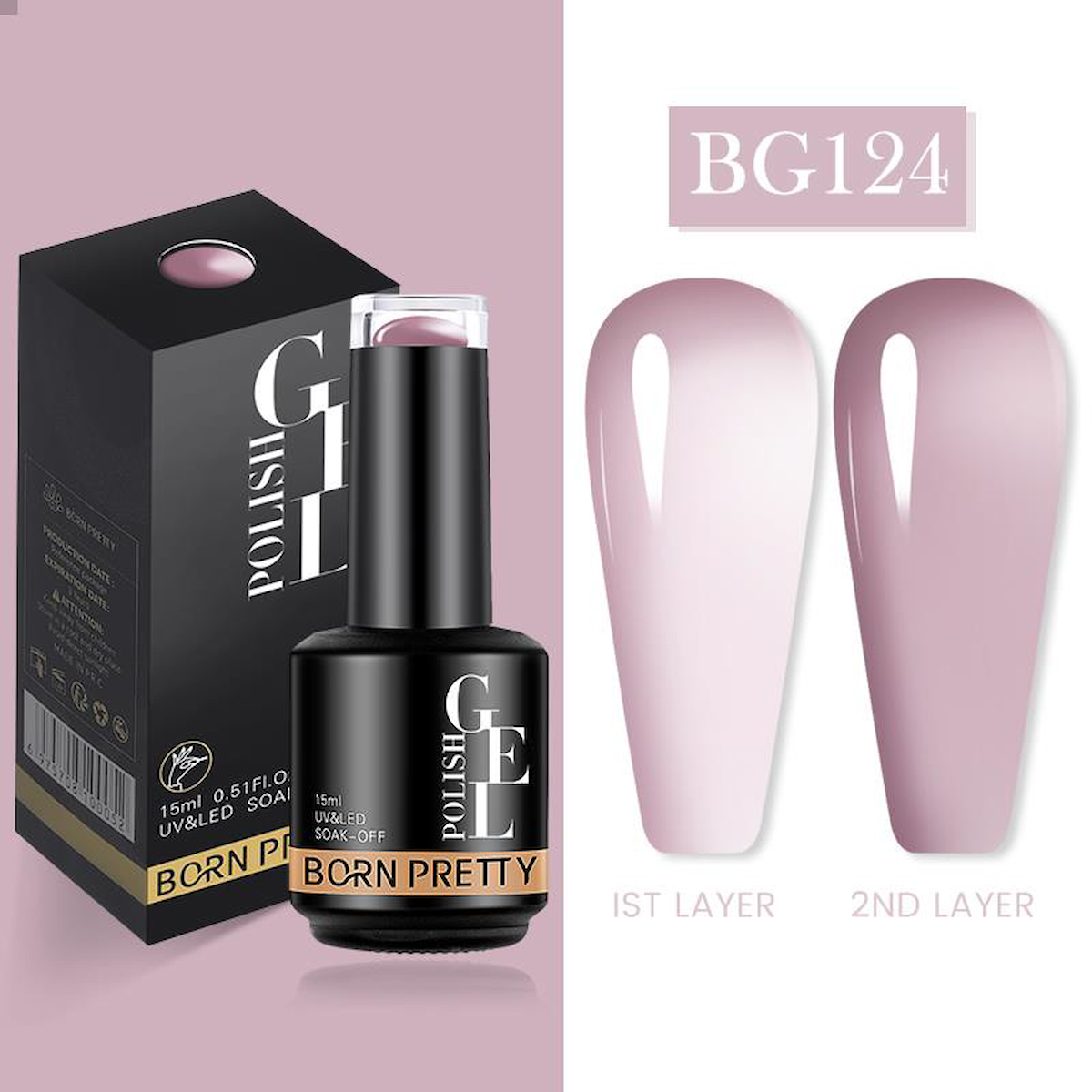 Born Pretty Semi Permanent Vitray BG124 Parlak Kalıcı Oje