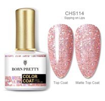 Born Pretty CHS114 Pembe Işıltılı Kalıcı Simli Oje