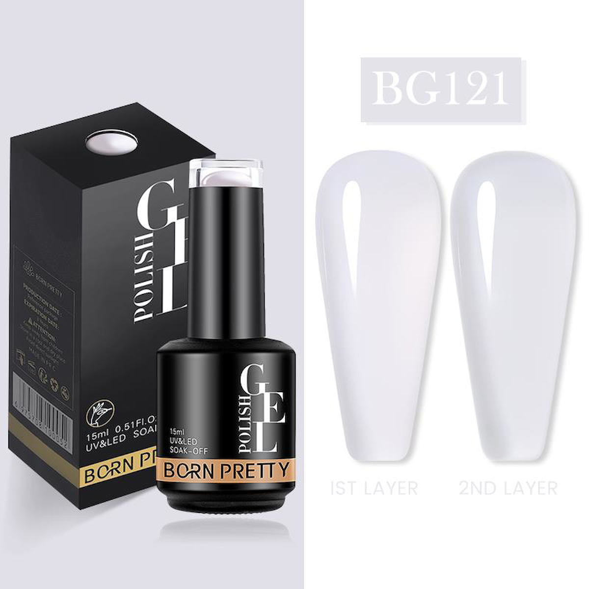 Born Pretty Semi Permanent Vitray BG121 Parlak Kalıcı Oje