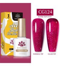 Born Pretty Silky White Serisi CG124 Mor Işıltılı Kalıcı Simli Oje