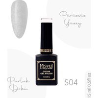 Misyul Nail Art S04 Gri Işıltılı Kalıcı Simli Oje