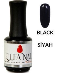 Ellea Nail Profesyonel Siyah Parlak Kalıcı Oje