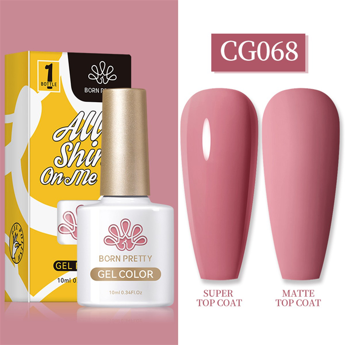 Born Pretty Silky White Serisi CG068 Pembe Mat Kalıcı Oje
