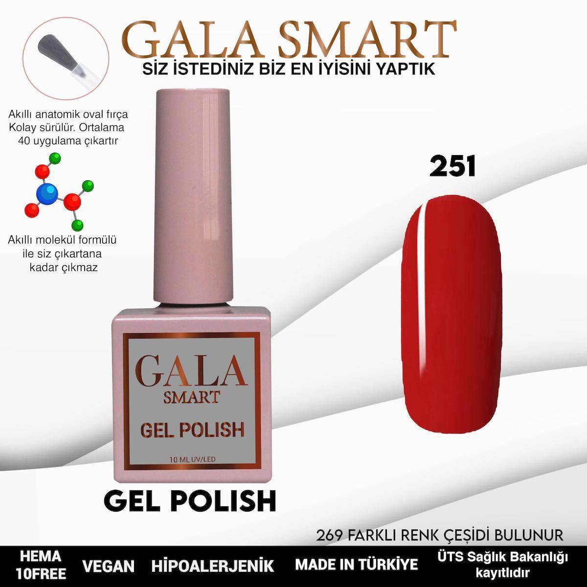 Gala Smart Klasik Seri 251 Kırmızı Parlak Kalıcı Oje