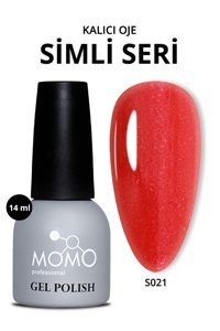 Momo S021 Kırmızı Işıltılı Kalıcı Simli Oje