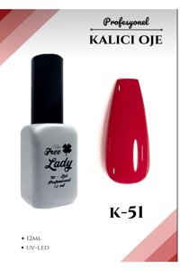 Freelady YK-51 Kırmızı Parlak Kalıcı Oje